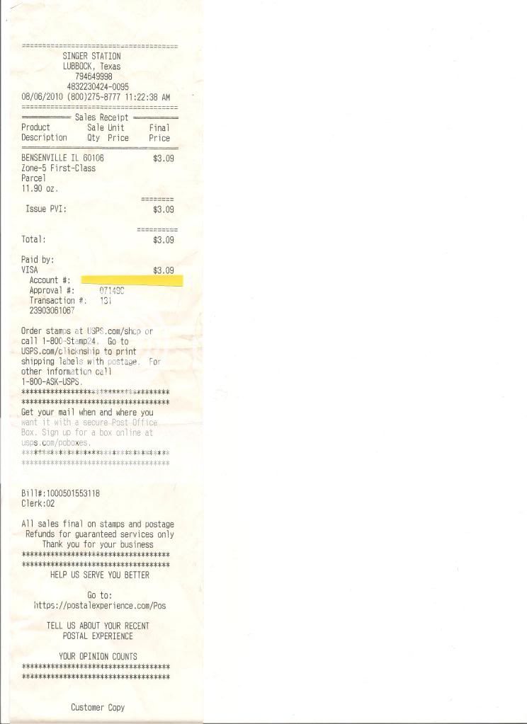 USPS Shipping Receipt Photo by heavyg30 Photobucket