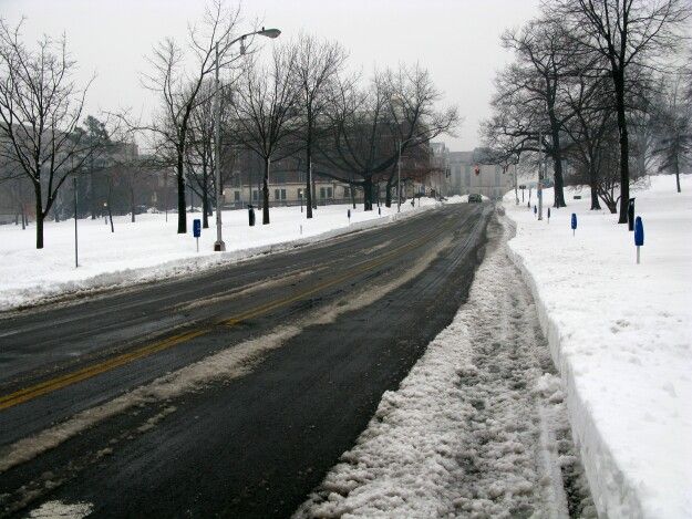 Trinity Street Trinity Street in downtown has been plowed several times. Meanwhile, residents in the neighborhoods are still waiting for one plow.
